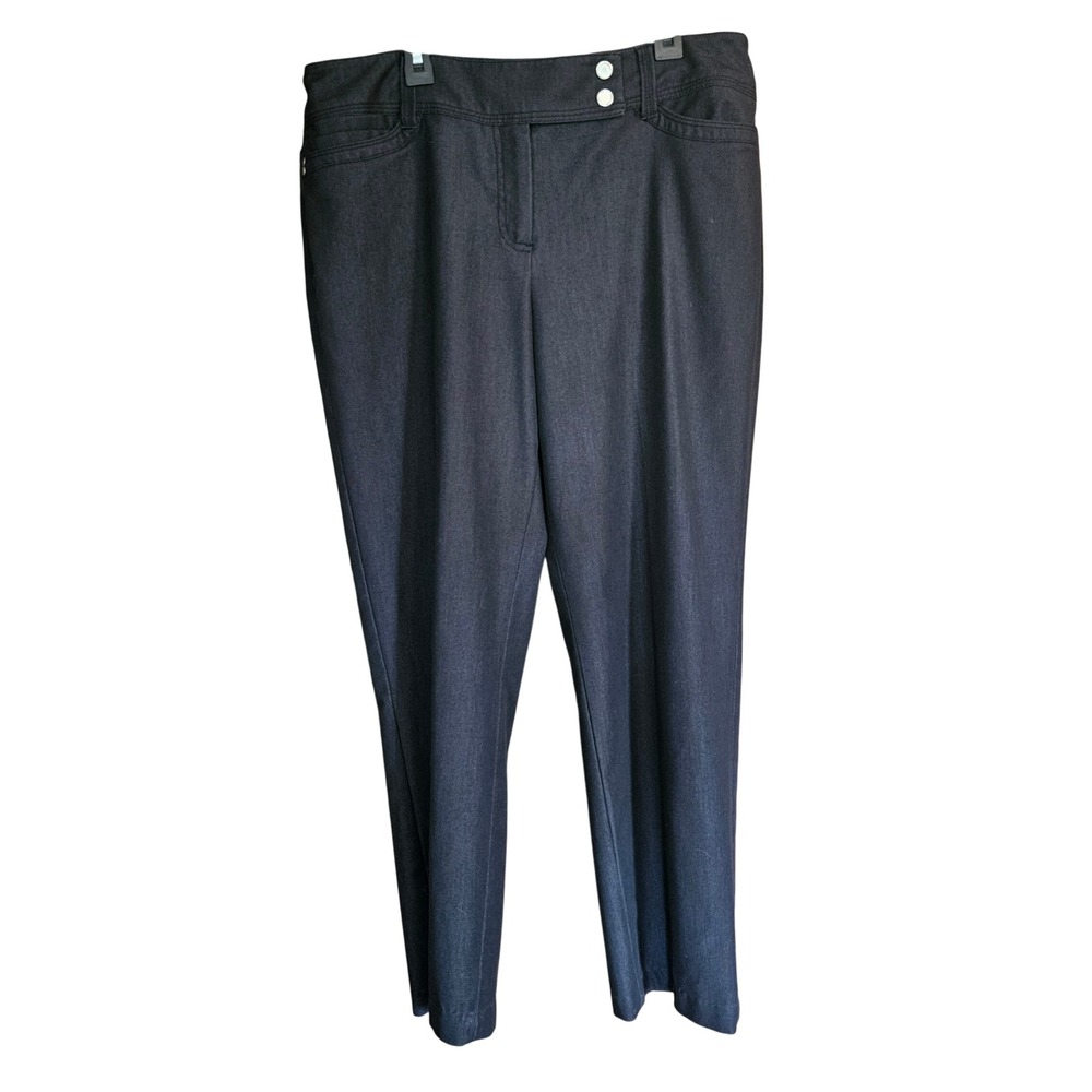 Zac & Rachel Black Dress Pants Women Size 12 Straight Leg Career Work‎ Trousers